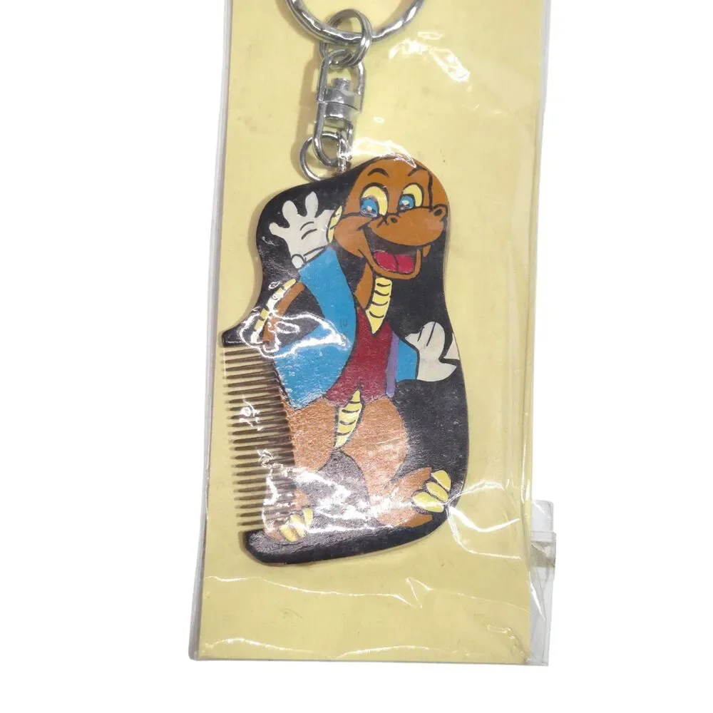 Vintage Cartoon Turtle Dinosaur Mini Comb Keychain Changzhou White Elephant